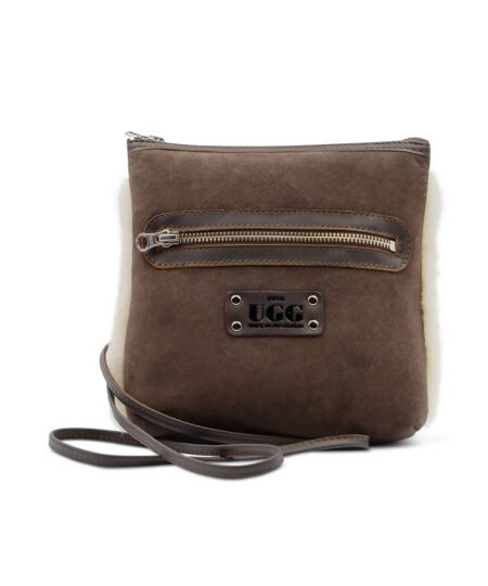 UGG Casual Shoulder Sheepskin Bag - Chocolate