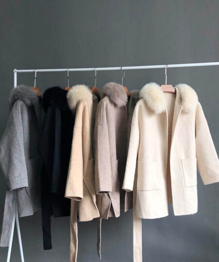 GUG Cashmere Wool Fox Fur Coat