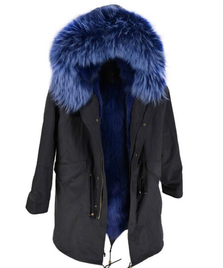 GUG Black Navy Fur Parka Jackets