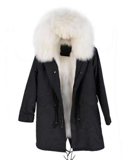 GUG Black White Fur Parka Jackets