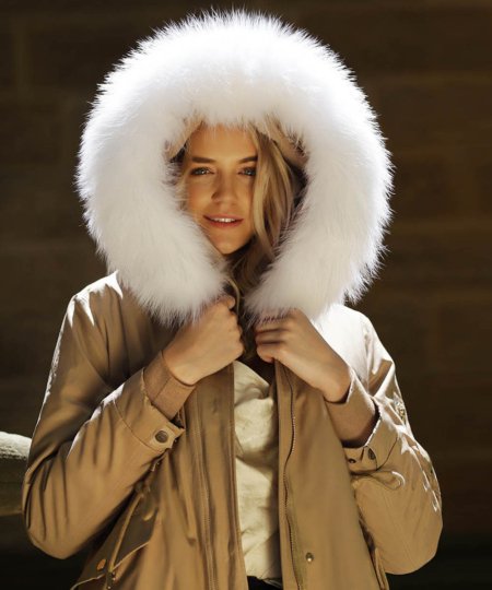 GUG Khaki Long Fur Parka Jacket