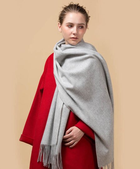 Mitchell-Y Cashmere, Wool Shawls - Light Grey