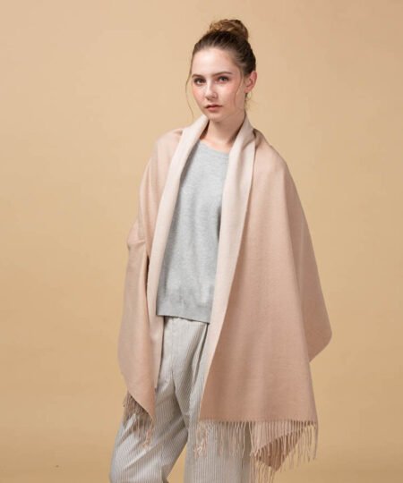 Mitchell-Y Reversible 100% Lamb Wool Scarves - Coffee/Beige