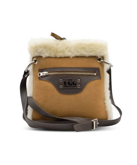 UGG Ziptop Shoulder Sheepskin Bag - Chestnut