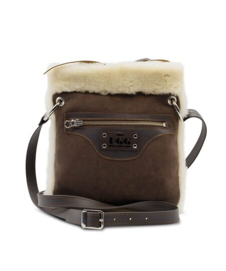 UGG Ziptop Shoulder Sheepskin Bag - Chocolate